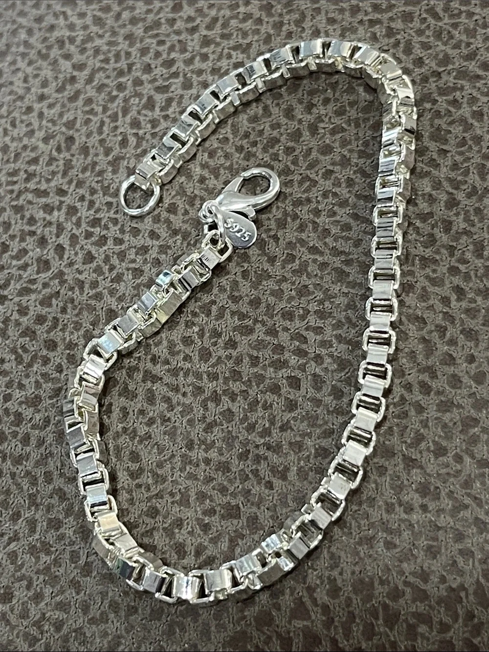 Venetian Sq Box Design Sterling 925 Bracelet ~New~